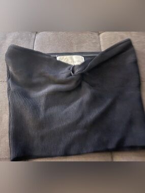 Black Ribbed Knit Top